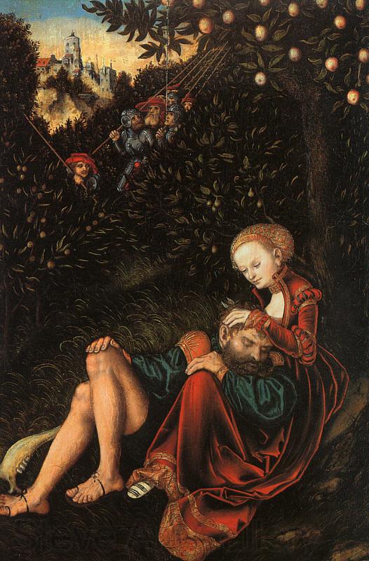 Lucas  Cranach Samson and Delilah Norge oil painting art